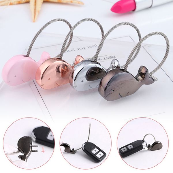 

high 2pcs metal dolphin elephant keychain simple lovely fine couple keyring uej