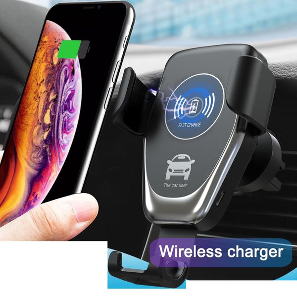 

Qi gravity wirele charger for iphone x xr x max 8 plu 10w fa t wirele car charger charging pad for am ung 9 car holder charger