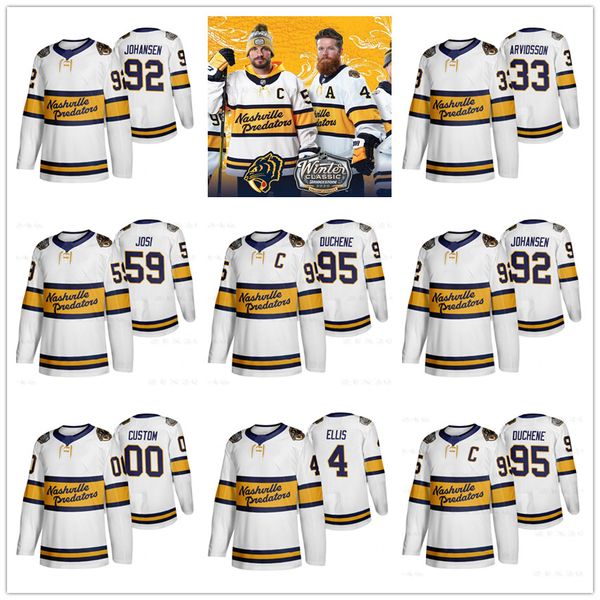 

нэшвилл #59 роман джози хищники #95 мэтт дюшен #33 арвидссон #35 ринне мужские зимние классические ретро аутентичные хоккейные майки, Black;red