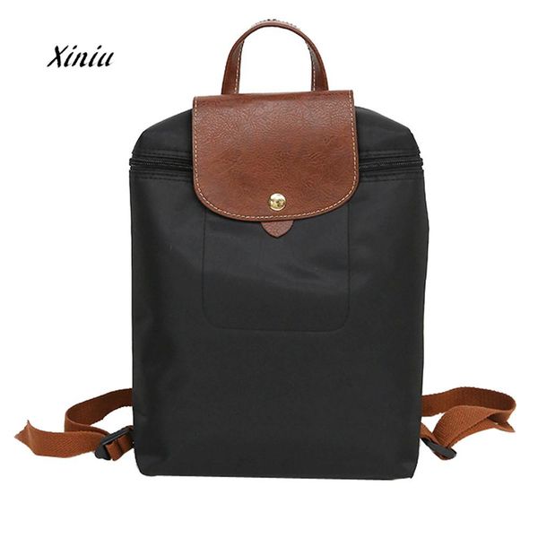 

2018 new fashion backpacks college school bag leisure travel nylon zipper student backpack large folding bag shoulder