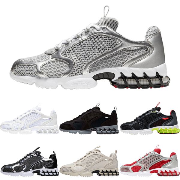 

classic zoom spiridon caged women running shoes light grey triple white grey varsity red metallic silver mens trainers sports sneakers