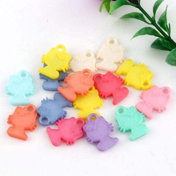 

жарко ! 200pcs mix цвет акриловые cat шарм подвеска diy ювелирные изделия 16,5 * 22мм, Bronze;silver