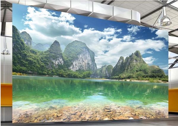 

3d пейзаж обои 3d обои пейзаж отражение озеро и горные пейзажи вода город гостиной фоне стены