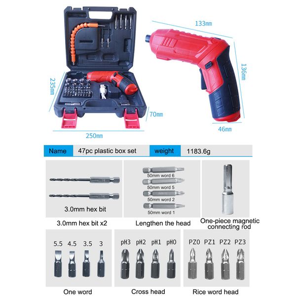 

1/11/47pcs mini drill power tools set multifunctional cordless electric screw driver usb adjustable chargeable cordless