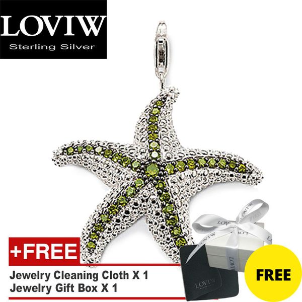 

pendant green starfish , brand fashion trendy 925 sterling silver thomas sabor fashion accessories gift for woman men dropship