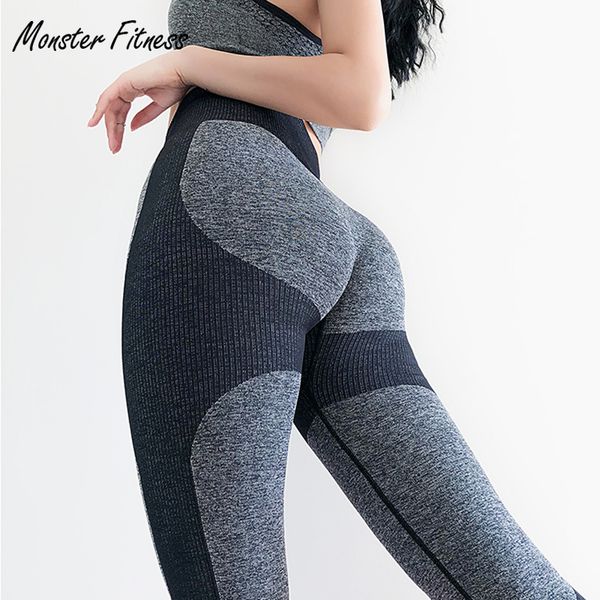 

2019 stretchy gym tights tummy control yoga pants high waist sport impact seamless leggings purple running pants women, White;red