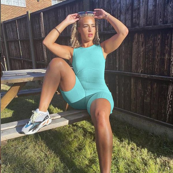 

women sleeveless round neck playsuits jumpsuit bodysuit bodycon streetwear female sport short casual clothes, Black;white