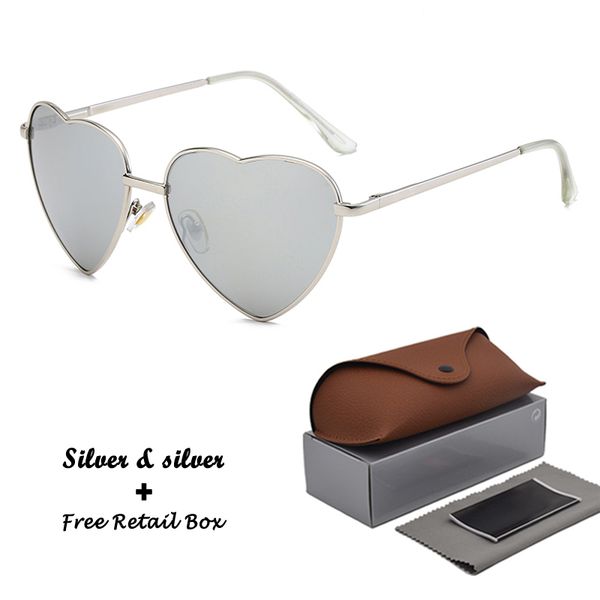 

2020 creative heart designer sunglasses for men women retro sunglasses 9 colors sun glasses fashion glasses womens and mens with brown case, White;black