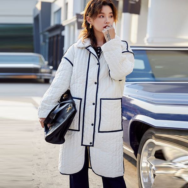

superaen autumn and winter warm parkas coat women 2019 new wild casual fashion ladies parkas coat solid color women clothing, Black