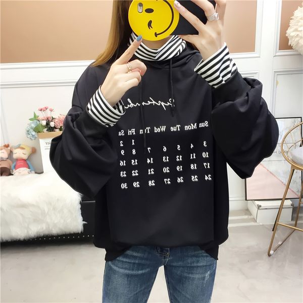 

2019 dress even hat woman easy will fat code mm thin section student joker letter jacket, White;black