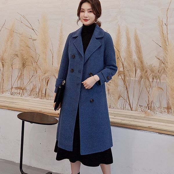 

mid-length double-sided cashmere coat s119, Black
