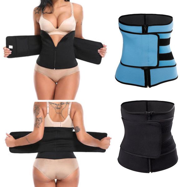 

sweatband 1pc women sauna thermo shaper sweat waist trainer belt slimming vest corset black blue, Yellow;black