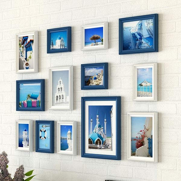

new quality wood p frame retro style rectangle living room picture frames 13pcs creative art p frame combination gifts