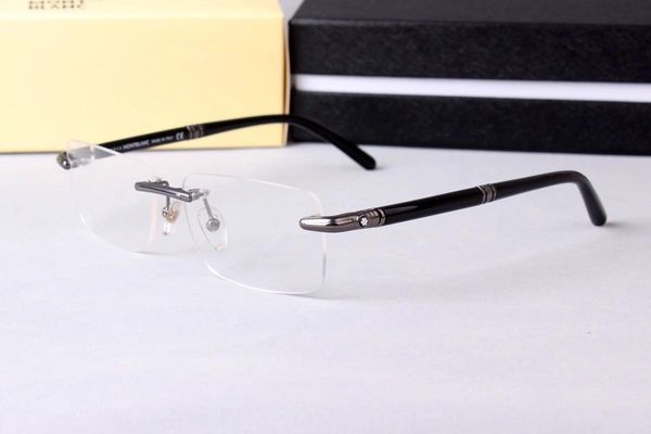

wholesale-brand design -2019 new men's frameless myopia frame premium ultra ligd legs men fashion 474 size:57-15-140, Black