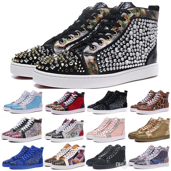 

2019 новый конструктор дно red sneaker luxury обувь для женщин mens венчания партии натуральная кожа повседневная обувь спайк кроссовки 36-4, Black
