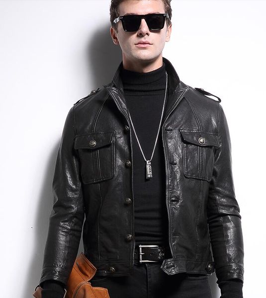 

2019 new design men jacket, Tan;black