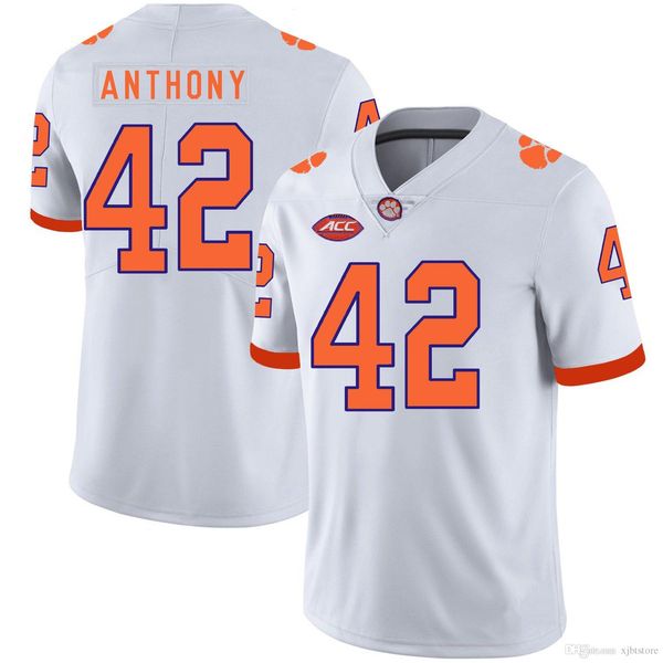 

lannden zanders stitched youth clemson tigers k'von wallace logan rudolph college football jersey white orange purple, Black