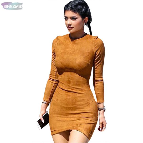 

dress party тонкий длинное платье sexy club brown vestido женские зимние платья кайли кожа плотно искусственной замши bodycon дизайнерская о, Black;gray