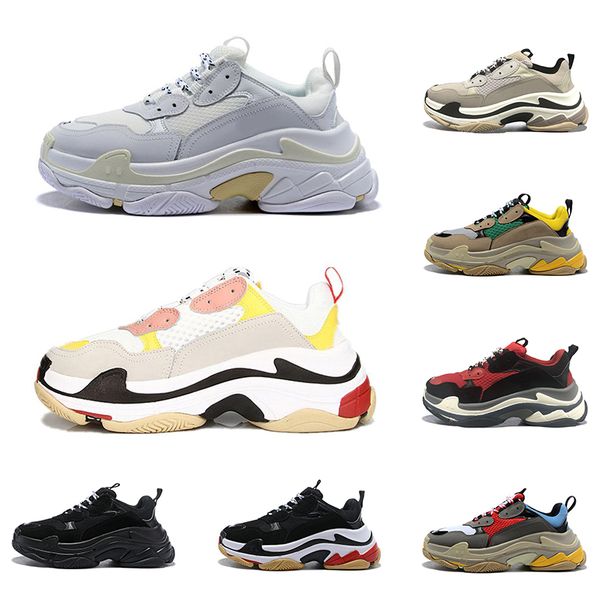 

paris 17fw triple s casual shoes men women sneakers black red white green pink tennis increasing mens trainers sports chaussures