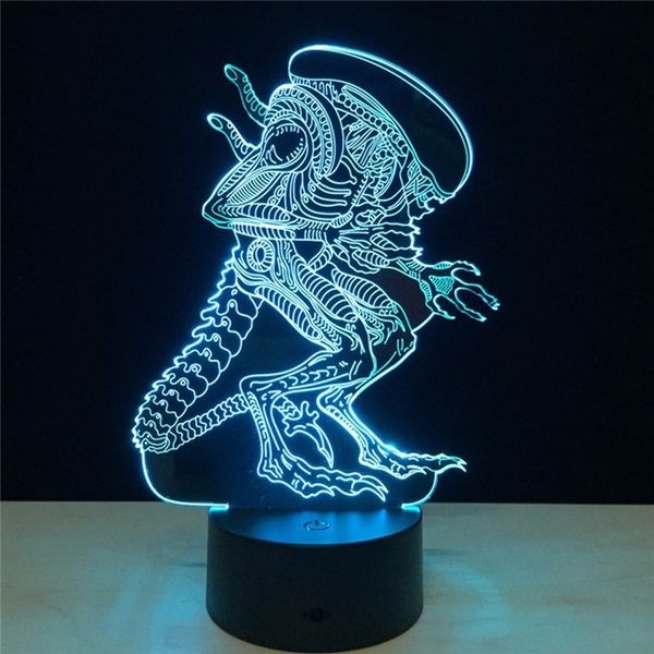 

alien monsters night light creative table lamp christmas lights abajur led lampe 3d illusion decorative nightlight children lamp
