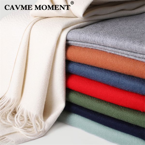 

cavme 100% cashmere scarf for ladies men's women's scarves solid long scarves with tassel shawl wraps 70*200cm 320g
