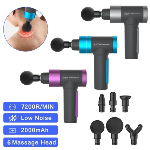 

muscle massage gun 5-gear electric therapy gun with 6 heads deep vibration muscle relax pain relief massager massage machine