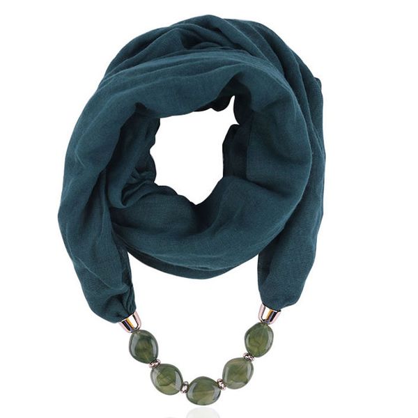 

women fashion solid color necklace pendant scarf ethnic style soft necklace scarf femme accessories new arrival 2019 #p15, Blue;gray