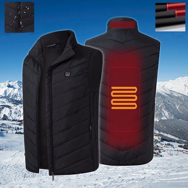 

men women outdoor usb sleeveless heating vest jacket electric thermal clothing waistcoat for sports hiking motocycle jacket