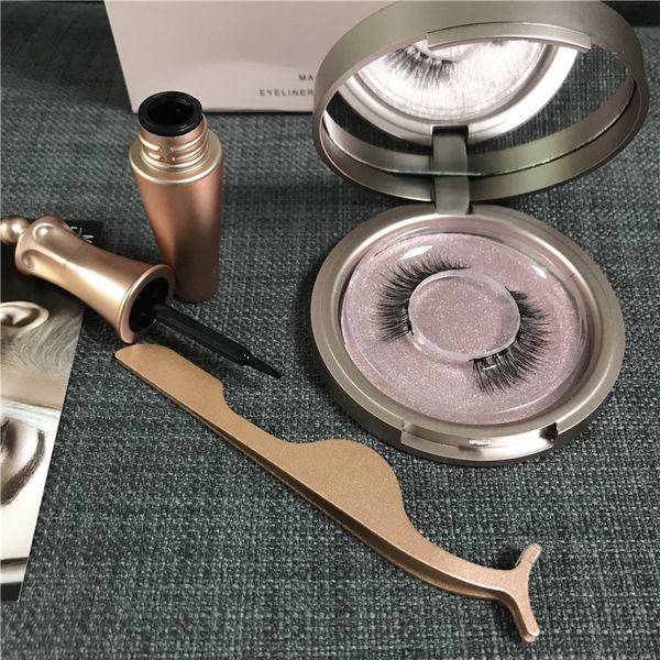 

3 in 1set=5 magnets lashes +liquid eyeliner+tweeze 5 magnets lashes natural set false eyelashes set fake eyelash makeup set dhl ship