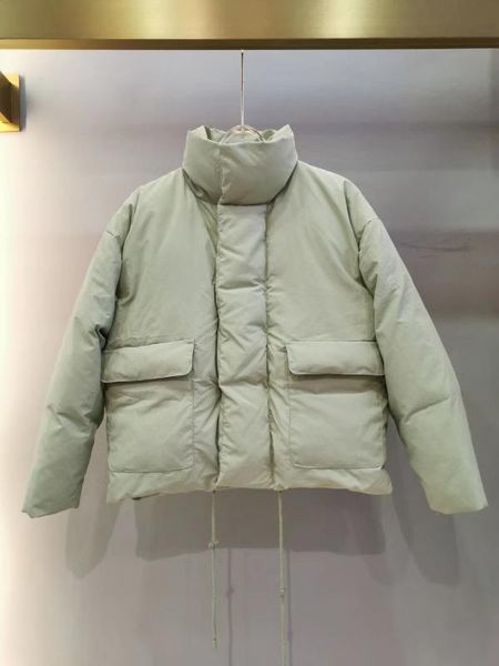 

2019fw бледно зеленый хлеб вниз пальто куртки короткий стиль 100% нейлон внутри 100% полиэстер белого уток вниз куртка зимы, Black
