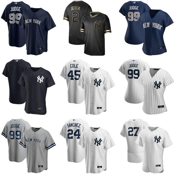 

2020 baseball 45 gerrit cole jersey 2 derek jeter gary sanchez dj lemahieu aaron judge gleyber torres giancarlo stanton men kids women white, Blue;black