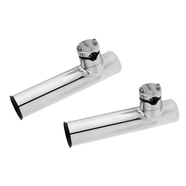 

2 pieces 3/4" to 1" clamp on stainless steel fishing rod holder boat kayak rail