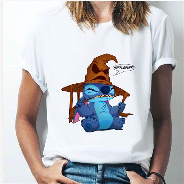 

women's t-shirt kawaii t-shirt female harajuku cute cartoon letters printed colorful short-sleeved casual korean, White