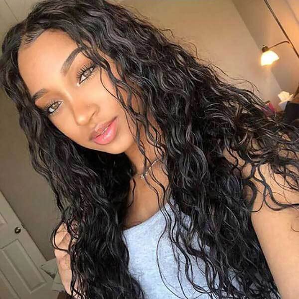 

malaysian remy human hair natural wave 13*4 lace front wigs wet wavy full lace virgin hair wigs 130%150% density ing, Black;brown