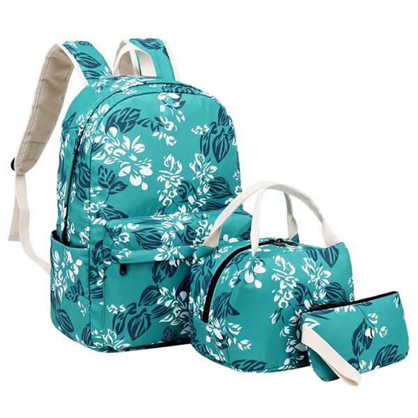 

jhd-girls flower school backpack kids school bag set chinese style pen pencil bag floral backpacks for children bookbag
