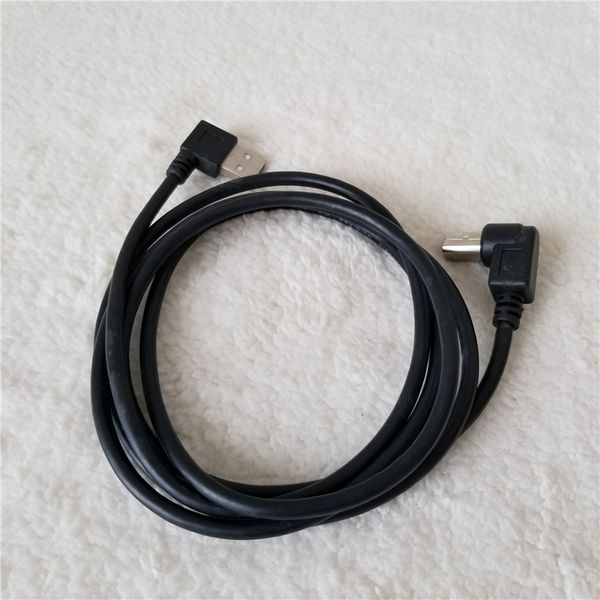 Porta de impressora de ângulo reto de 90 graus para ângulo esquerdo USB um adaptador macho para macho cabo de alimentação de extensão de transferência de dados preto 1,5 m