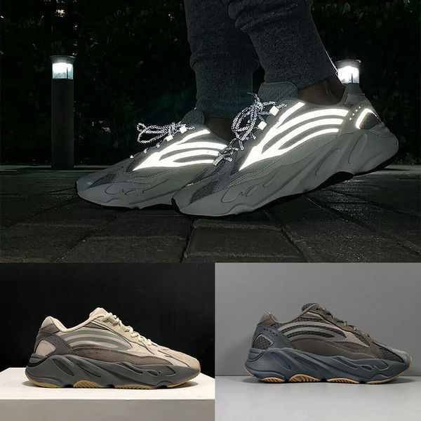 

kanye west 700 v2 static sport shoes mens 3m sports trainers female women sneakers designer shoes og dad shoes high quality, Black