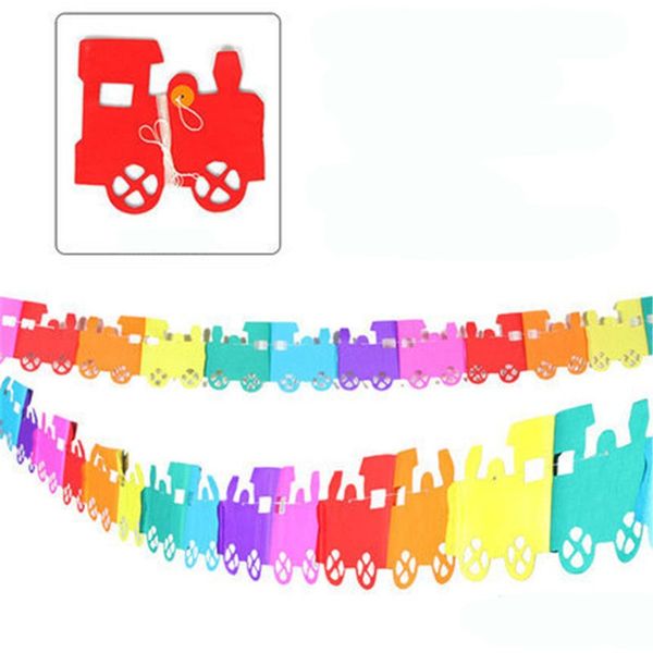 3m Hanging Tissue Paper Flower Heart Train Garland For Kids Children Birthday Party Decor Nursery Home Diy Pull Flower Supplies8 Birthday Party Theme