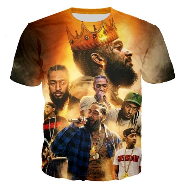 

new nipsey hussle 3d printing t shirt rock tshirt мужчины женщины смешные повседневный streetwear hip hop одежда harajuku tops k1326, White;black