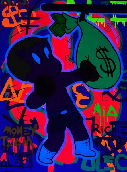 

alec monopoly graffiti art richie rich boxing home decor handpainted &hd print oil painting on canvas wall art canvas pictures 200225