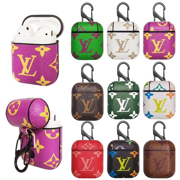 

9 tyle for airpod protective monogram pu ca e for apple iphone twin wirele earphone air pod cover bag