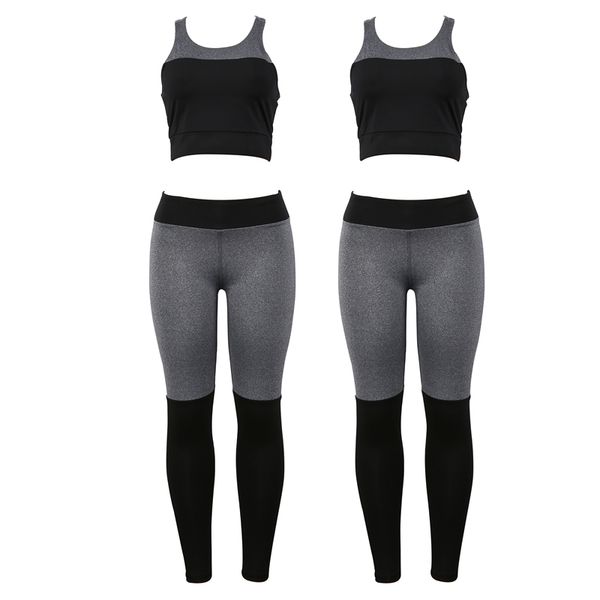 

2 piece yoga sets women sports set fitness gym sports clothes yoga running bras and leggings suit high stretch tracksuits, White;red
