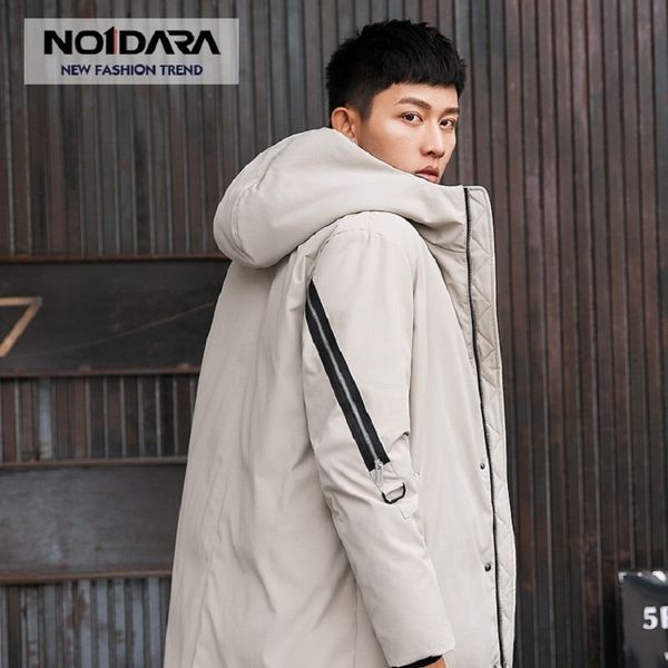 

no.1 dara 2018 new autumn winter warm duck down jacket men jackets coat hooded x-long male down coat korean casual outwear, Black