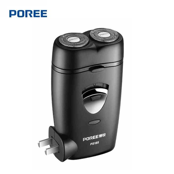

original poree ps185 electric shaver rechargeable double blade built in charger mini razor for travel carrying for men