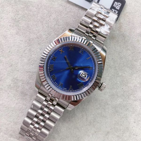 

new u1 factory datejust cal.2813 blue dial mechanical automatic movement sapphire 40mm date life waterproof mens wristwatch, Slivery;brown