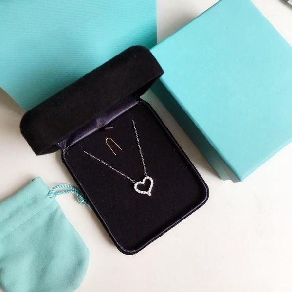 

925 sterling silver love necklace simple fashion style silver heart pendant necklaces fine jewelry for lady1
