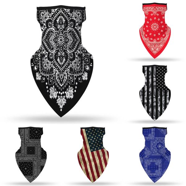 

9qfti paisley bandana square headwear outdoor sports headband scarf scarf face mask cycling bandana, Black