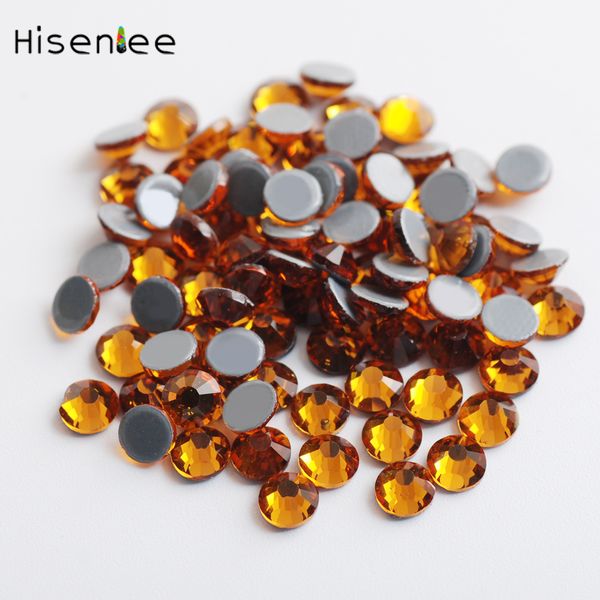 

fashion charm multi-size flat round gold yellow glass heat repair rhinestone diy nail decoration accessories tools, Silver;gold