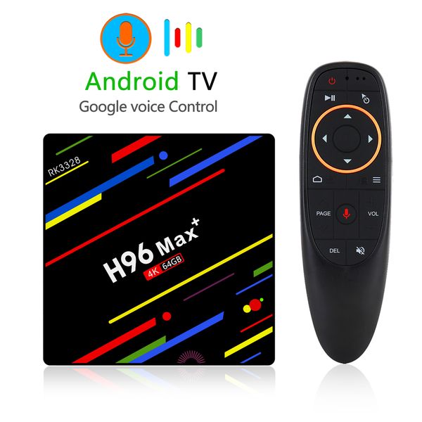 

H96 max plu google voice control android 9 0 tv box 4gb ram 64gb rom rk3328 et box 2 4g wifi netflix 3d home media player