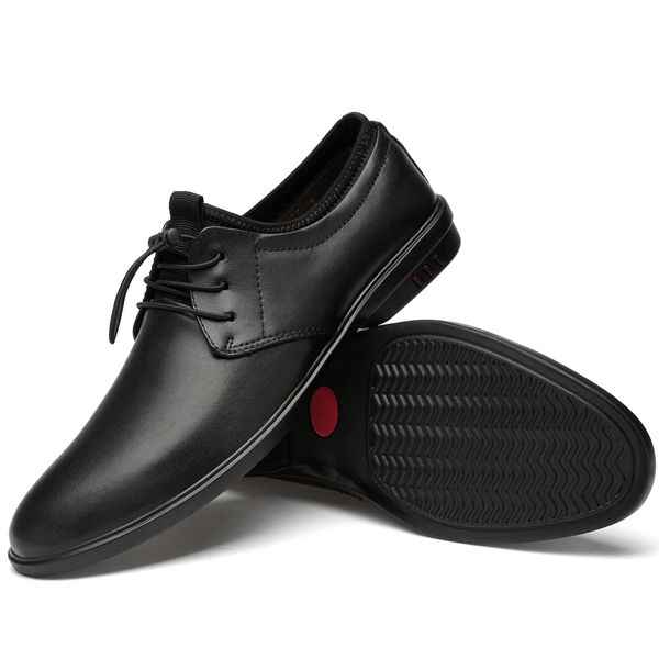 

2019 men casual shoes breathable leather loafers office shoes for men driving business comfortable slip on fashion *1975, Black